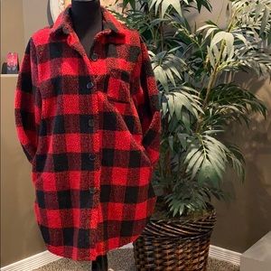 Red buffalo plaid shacket